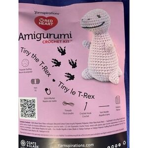 Coats & Clark Red Heart Amigurumi Tiny The T Rex Crochet Kit Dinosaur NEW